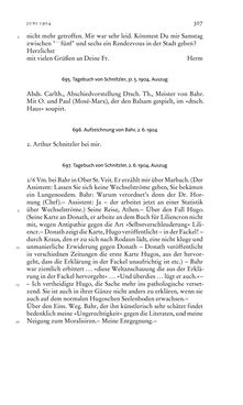 Bild der Seite - 307 - in Arthur Schnitzler & Hermann Bahr - Briefwechsel, Aufzeichnungen, Dokumente 1891–1931