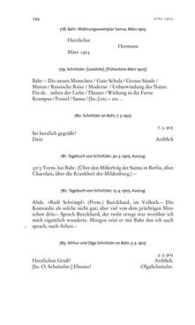 Image of the Page - 344 - in Arthur Schnitzler & Hermann Bahr - Briefwechsel, Aufzeichnungen, Dokumente 1891–1931