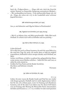 Bild der Seite - 346 - in Arthur Schnitzler & Hermann Bahr - Briefwechsel, Aufzeichnungen, Dokumente 1891–1931