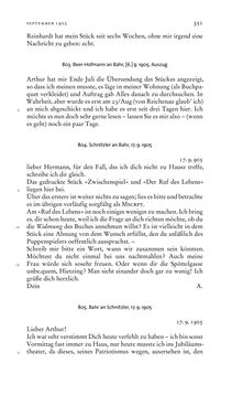 Image of the Page - 351 - in Arthur Schnitzler & Hermann Bahr - Briefwechsel, Aufzeichnungen, Dokumente 1891–1931