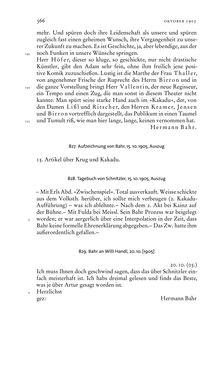Image of the Page - 366 - in Arthur Schnitzler & Hermann Bahr - Briefwechsel, Aufzeichnungen, Dokumente 1891–1931
