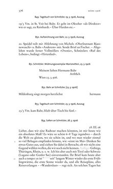 Bild der Seite - 376 - in Arthur Schnitzler & Hermann Bahr - Briefwechsel, Aufzeichnungen, Dokumente 1891–1931