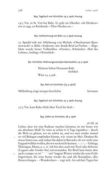 Image of the Page - 376 - in Arthur Schnitzler & Hermann Bahr - Briefwechsel, Aufzeichnungen, Dokumente 1891–1931