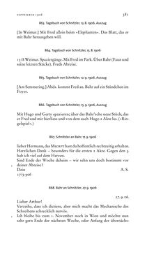 Image of the Page - 381 - in Arthur Schnitzler & Hermann Bahr - Briefwechsel, Aufzeichnungen, Dokumente 1891–1931