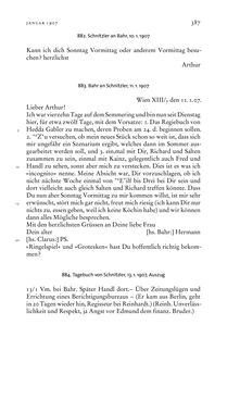 Image of the Page - 387 - in Arthur Schnitzler & Hermann Bahr - Briefwechsel, Aufzeichnungen, Dokumente 1891–1931