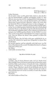 Image of the Page - 390 - in Arthur Schnitzler & Hermann Bahr - Briefwechsel, Aufzeichnungen, Dokumente 1891–1931