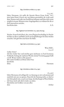 Image of the Page - 391 - in Arthur Schnitzler & Hermann Bahr - Briefwechsel, Aufzeichnungen, Dokumente 1891–1931