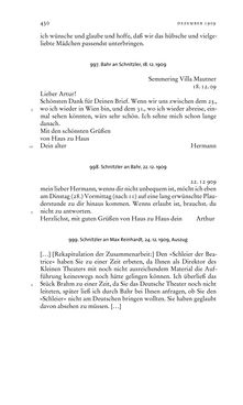 Image of the Page - 430 - in Arthur Schnitzler & Hermann Bahr - Briefwechsel, Aufzeichnungen, Dokumente 1891–1931