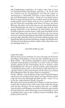 Image of the Page - 434 - in Arthur Schnitzler & Hermann Bahr - Briefwechsel, Aufzeichnungen, Dokumente 1891–1931