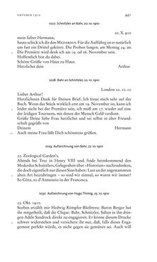 Bild der Seite - 441 - in Arthur Schnitzler & Hermann Bahr - Briefwechsel, Aufzeichnungen, Dokumente 1891–1931