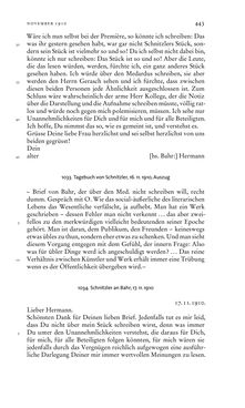 Image of the Page - 443 - in Arthur Schnitzler & Hermann Bahr - Briefwechsel, Aufzeichnungen, Dokumente 1891–1931