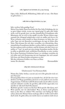 Image of the Page - 470 - in Arthur Schnitzler & Hermann Bahr - Briefwechsel, Aufzeichnungen, Dokumente 1891–1931