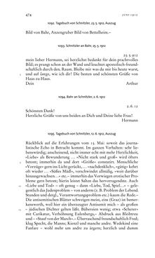 Bild der Seite - 474 - in Arthur Schnitzler & Hermann Bahr - Briefwechsel, Aufzeichnungen, Dokumente 1891–1931