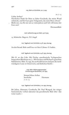 Bild der Seite - 490 - in Arthur Schnitzler & Hermann Bahr - Briefwechsel, Aufzeichnungen, Dokumente 1891–1931