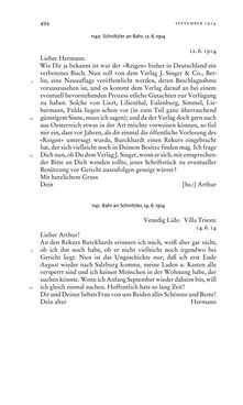 Image of the Page - 494 - in Arthur Schnitzler & Hermann Bahr - Briefwechsel, Aufzeichnungen, Dokumente 1891–1931