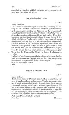 Image of the Page - 540 - in Arthur Schnitzler & Hermann Bahr - Briefwechsel, Aufzeichnungen, Dokumente 1891–1931