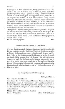 Image of the Page - 571 - in Arthur Schnitzler & Hermann Bahr - Briefwechsel, Aufzeichnungen, Dokumente 1891–1931