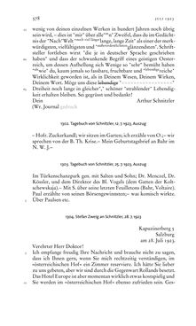 Bild der Seite - 578 - in Arthur Schnitzler & Hermann Bahr - Briefwechsel, Aufzeichnungen, Dokumente 1891–1931
