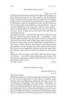 Image of the Page - 596 - in Arthur Schnitzler & Hermann Bahr - Briefwechsel, Aufzeichnungen, Dokumente 1891–1931