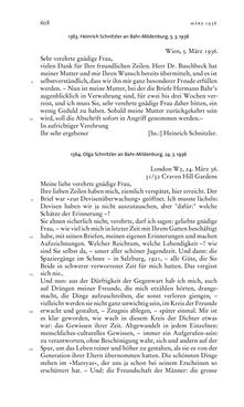 Image of the Page - 608 - in Arthur Schnitzler & Hermann Bahr - Briefwechsel, Aufzeichnungen, Dokumente 1891–1931