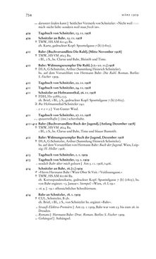 Image of the Page - 734 - in Arthur Schnitzler & Hermann Bahr - Briefwechsel, Aufzeichnungen, Dokumente 1891–1931