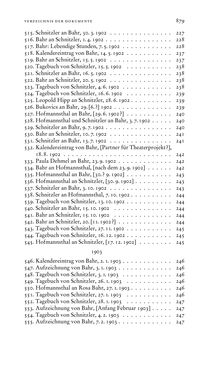 Image of the Page - 879 - in Arthur Schnitzler & Hermann Bahr - Briefwechsel, Aufzeichnungen, Dokumente 1891–1931