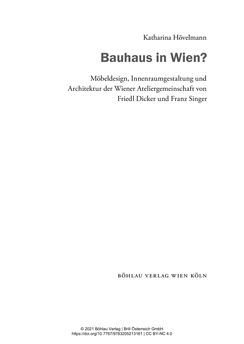 Image of the Page - (000003) - in Bauhaus in Wien? - Möbeldesign, Innenraumgestaltung und Architektur der Wiener Ateliergemeinschaft von Friedl Dicker und Franz Singer