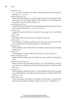 Bild der Seite - 462 - in Bauhaus in Wien? - Möbeldesign, Innenraumgestaltung und Architektur der Wiener Ateliergemeinschaft von Friedl Dicker und Franz Singer