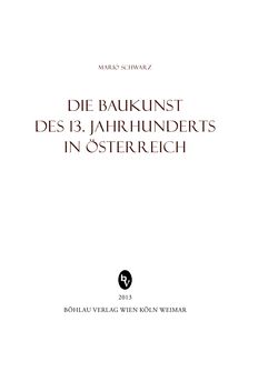 Image of the Page - (000001) - in Die Baukunst des 13. Jahrhunderts in Österreich