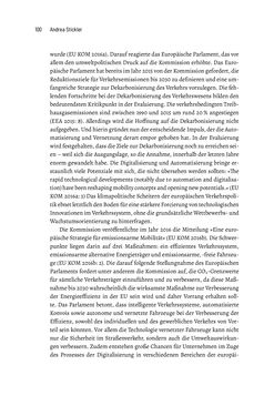 Bild der Seite - 100 - in Baustelle Elektromobilität - Sozialwissenschaftliche Perspektiven auf die Transformation der (Auto-)Mobilität