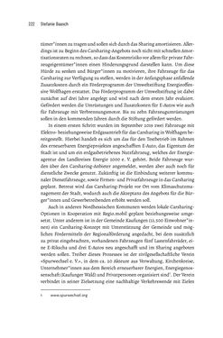 Bild der Seite - 222 - in Baustelle Elektromobilität - Sozialwissenschaftliche Perspektiven auf die Transformation der (Auto-)Mobilität