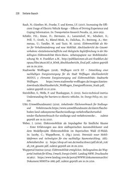 Image of the Page - 228 - in Baustelle Elektromobilität - Sozialwissenschaftliche Perspektiven auf die Transformation der (Auto-)Mobilität