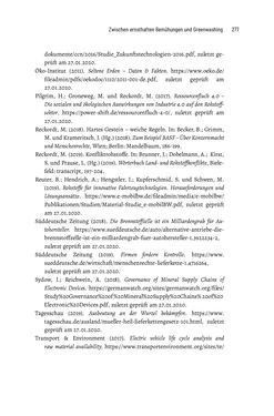 Image of the Page - 277 - in Baustelle Elektromobilität - Sozialwissenschaftliche Perspektiven auf die Transformation der (Auto-)Mobilität