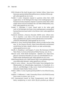 Image of the Page - 324 - in Baustelle Elektromobilität - Sozialwissenschaftliche Perspektiven auf die Transformation der (Auto-)Mobilität