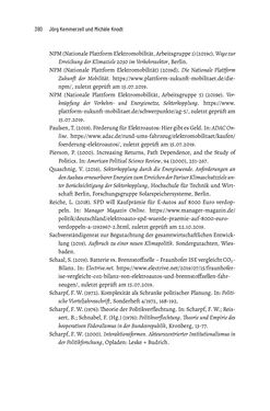 Image of the Page - 380 - in Baustelle Elektromobilität - Sozialwissenschaftliche Perspektiven auf die Transformation der (Auto-)Mobilität