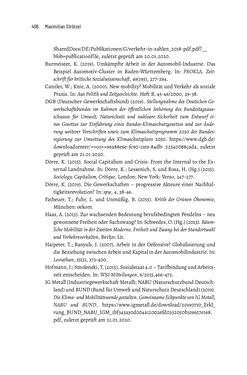 Image of the Page - 406 - in Baustelle Elektromobilität - Sozialwissenschaftliche Perspektiven auf die Transformation der (Auto-)Mobilität