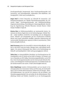 Image of the Page - 442 - in Baustelle Elektromobilität - Sozialwissenschaftliche Perspektiven auf die Transformation der (Auto-)Mobilität