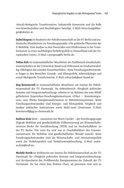 Image of the Page - 443 - in Baustelle Elektromobilität - Sozialwissenschaftliche Perspektiven auf die Transformation der (Auto-)Mobilität