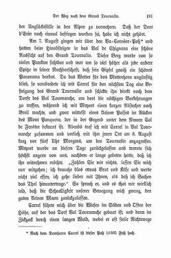 Bild der Seite - 191 - in Berg- und Gletscherfahrten in den Alpen in den Jahren 1860 bis 1869