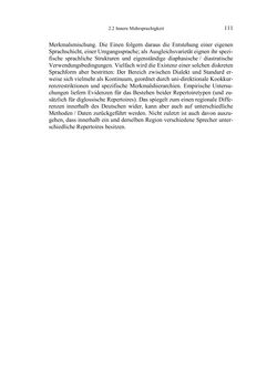 Image of the Page - 111 - in Bewertungen – Erwartungen – Gebrauch - Sprachgebrauchsnormen zur inneren Mehrsprachigkeit an der Universität