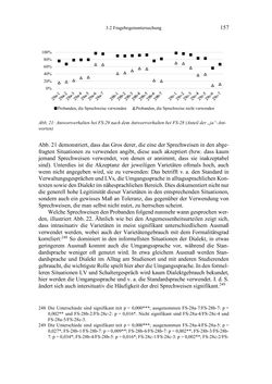 Image of the Page - 157 - in Bewertungen – Erwartungen – Gebrauch - Sprachgebrauchsnormen zur inneren Mehrsprachigkeit an der Universität