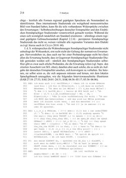 Bild der Seite - 214 - in Bewertungen – Erwartungen – Gebrauch - Sprachgebrauchsnormen zur inneren Mehrsprachigkeit an der Universität