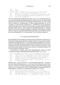 Bild der Seite - 215 - in Bewertungen – Erwartungen – Gebrauch - Sprachgebrauchsnormen zur inneren Mehrsprachigkeit an der Universität