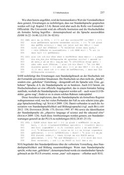 Image of the Page - 237 - in Bewertungen – Erwartungen – Gebrauch - Sprachgebrauchsnormen zur inneren Mehrsprachigkeit an der Universität