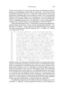 Image of the Page - 239 - in Bewertungen – Erwartungen – Gebrauch - Sprachgebrauchsnormen zur inneren Mehrsprachigkeit an der Universität
