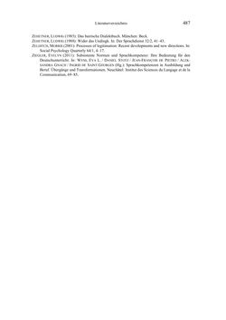 Image of the Page - 487 - in Bewertungen – Erwartungen – Gebrauch - Sprachgebrauchsnormen zur inneren Mehrsprachigkeit an der Universität