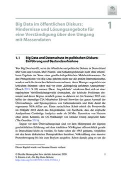 Image of the Page - 1 - in Die Big-Data-Debatte - Chancen und Risiken der digital vernetzten Gesellschaft