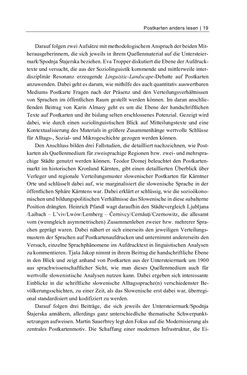 Image of the Page - 19 - in Bildspuren – Sprachspuren - Postkarten als Quellen zur Mehrsprachigkeit in der späten Habsburger Monarchie