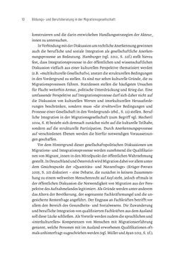 Image of the Page - 10 - in Bildungs- und Berufsberatung in der Migrationsgesellschaft - Pädagogische Perspektiven auf Beratung zur Anerkennung im Ausland erworbener Qualifikationen