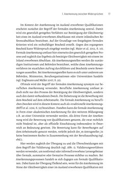 Image of the Page - 17 - in Bildungs- und Berufsberatung in der Migrationsgesellschaft - Pädagogische Perspektiven auf Beratung zur Anerkennung im Ausland erworbener Qualifikationen